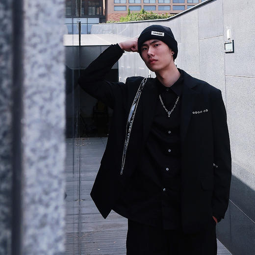 RELABEL 21SS 毕冉同款双拉链隐藏印花裁片西装外套 商品图2