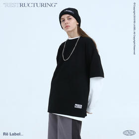 RELABEL 20SS 夏季宽松休闲外穿纯色五分短袖男潮牌情侣T恤上衣