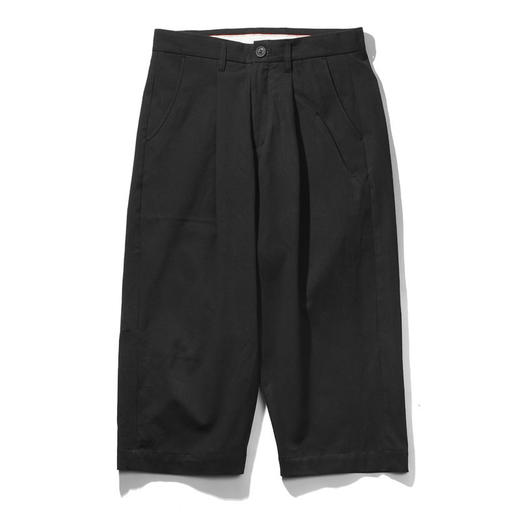 EAFINETAL.21SS新款刺绣标设计黑色纯棉宽松休闲直筒八分裤阔腿裤 商品图4