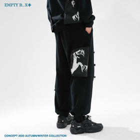 RELABEL 2020AW 双面活页翻页纽扣印花口袋抽绳卫裤休闲裤百搭潮