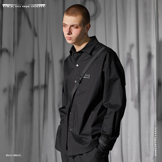 RELABEL 21SS 袖口刺绣定制铭牌暗条纹衬衣 商品图2