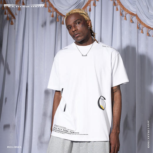 RELABEL 21SS  主题文字排版异色印花宽松短袖T恤 商品图1