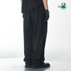 RELABEL 21AW 深灰撞色走线切割打褶黑色宽松休闲裤 商品缩略图2