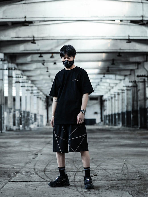 ENSHADOWER隐蔽者潮牌新品网洞绗缝反光短裤男宽松休闲五分裤中裤 商品图1