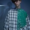 EAFINETAL.21AW新款可拆卸变装拼接撞色泡泡格腰果纹印花格纹衬衫 商品缩略图3