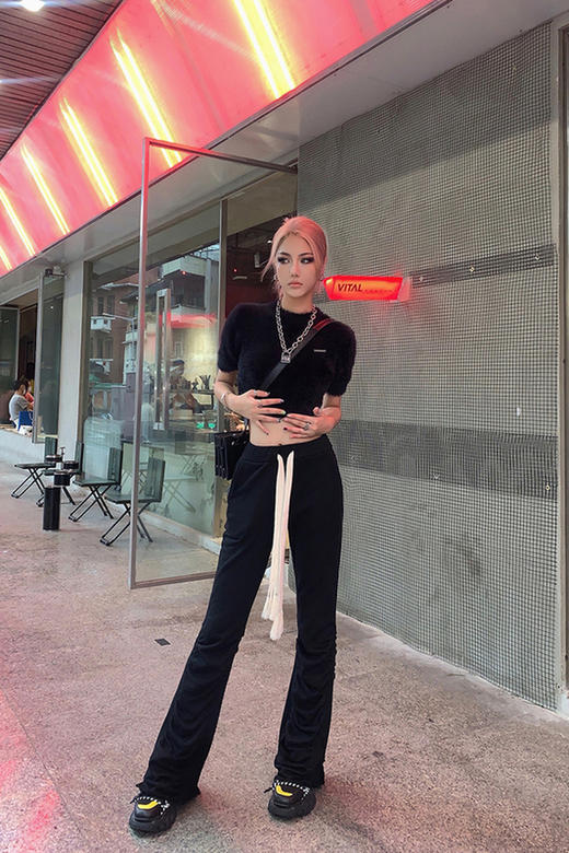 NEWA PROJECT 2021秋冬新款口袋抽绳百搭设计感长裤褶皱卫裤女 商品图5