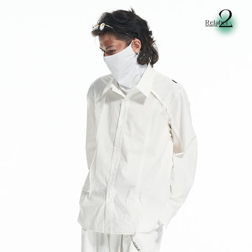 RELABEL 21AW 多层次立体裁片错位结构休闲宽松假两件双色衬衣 商品图1