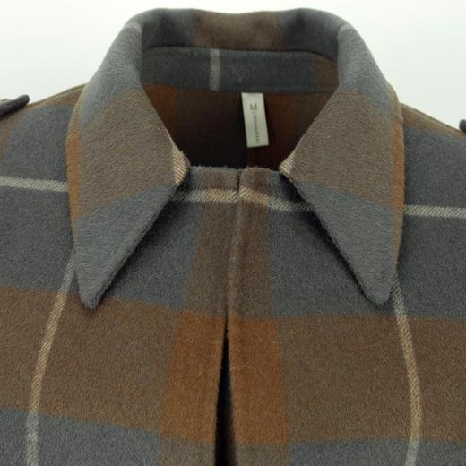 LH9H4斯尔丽2021新款秋冬瑟俪双面呢格子假两件式肩章羊毛大衣女 商品图4