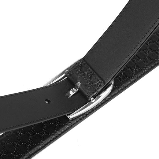 Gucci 古驰男士老花针扣 4cm宽 真皮+拼皮腰带 10329 商品图6