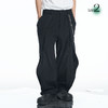 RELABEL 21AW黑色长拉链飞边结构拼叠打褶宽松休闲裤 商品缩略图1