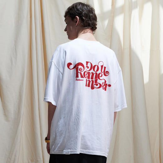 EAFINETAL.2021SS新款字母植绒印花复古图案纯棉休闲宽松短袖T恤 商品图0