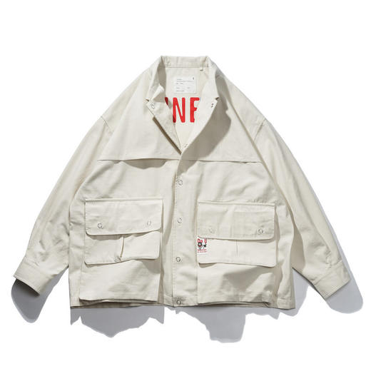 EAFINETAL.2021SS新款贴标水洗工艺大口袋上衣工装宽松夹克外套 商品图4