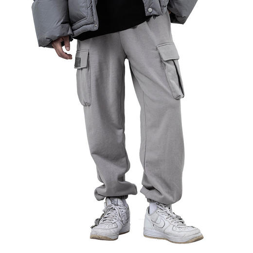 ENSHADOWER隐蔽者多口袋加绒卫裤男冬加厚针织束脚裤 商品图3