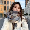 【店主推荐】新款网红时尚爆款男女围巾女2021新款秋冬季韩版百搭格子披肩可爱学生情侣加厚保暖围脖 商品缩略图3