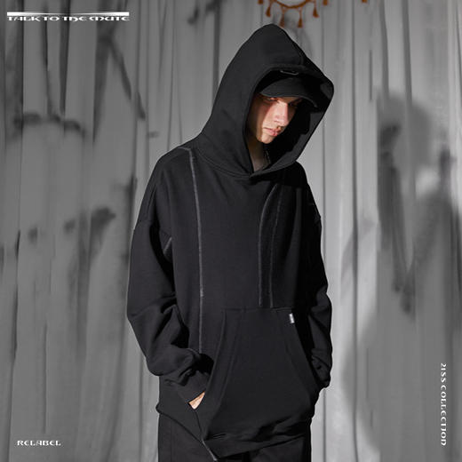 RELABEL 21SS品牌刺绣立体结构正反面料拼接大口袋卫衣 商品图2