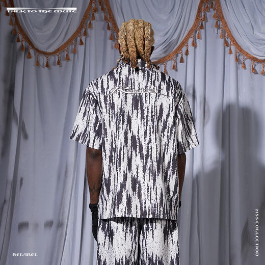 RELABEL 21SS  定织线织满印印花宽松休闲短袖衬衣 商品图3