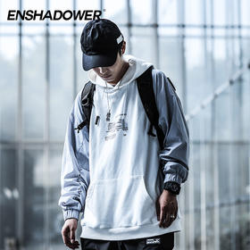 ENSHADOWER隐蔽者异质拼接连帽卫衣休闲宽松帽衫秋冬新款潮牌上衣