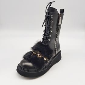 LFGJ 3874   真皮欧美侧拉链时尚短靴