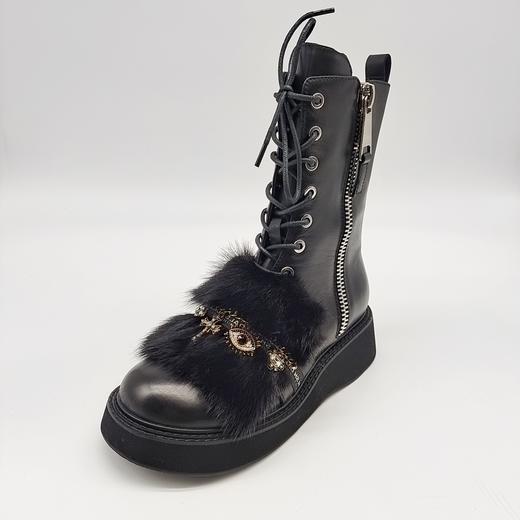 LFGJ 3874   真皮欧美侧拉链时尚短靴 商品图0