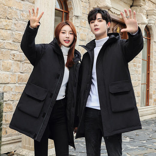 【工装情侣棉服】冬天不再寒冷，精选大朵白鸭绒，蓬松度更高，保暖性更强，外层防刮不起球，里层保暖不钻绒 商品图0