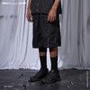 RELABEL 21SS黑色弧形交错立体重工明线宽松亲肤透气棉麻短西裤 商品缩略图2