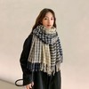 千鸟格时尚百搭围巾男女秋冬季2021新款仿羊绒韩版百搭披肩学生保暖围脖男潮 商品缩略图2
