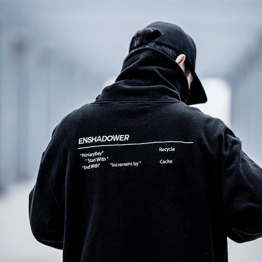 ENSHADOWER隐蔽者摇粒绒结构高领忍者卫衣男机能黑色宽松套头衫潮 商品图1