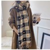 爱心格子围巾女秋冬新款韩版仿羊绒披肩网红ins百搭冬季保暖围脖 商品缩略图2