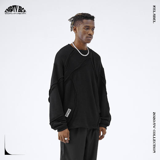 RELABEL 20AW  弧线破口不规则剪裁宽松毛衣 商品图3