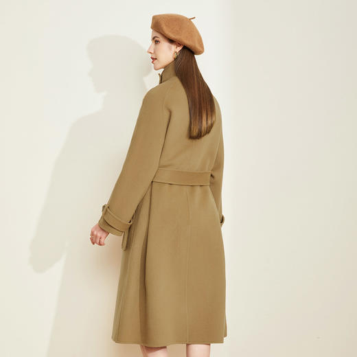 LH9M3斯尔丽2021瑟俪秋冬新款舒适百搭通勤复古侧边单排扣双面呢长大衣 商品图1