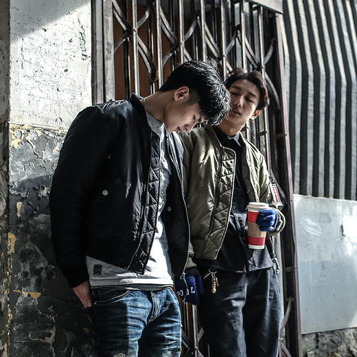 ENSHADOWER隐蔽者杜邦羊羔绒飞行员夹克休闲短款棉衣男 商品图1