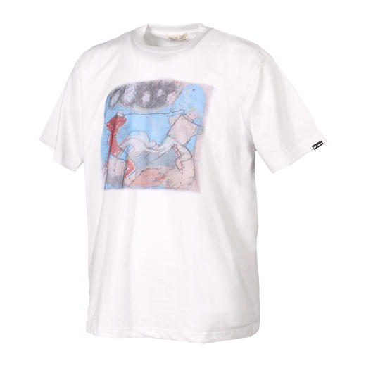 RELABEL 艺术家合作款抽象油画直喷印花宽松纯棉短袖T恤 商品图4