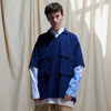 EAFINETAL.2021SS新款主题刺绣藏青色休闲宽松套头上衣短袖衬衫 商品缩略图2