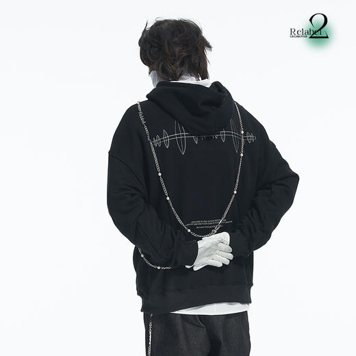 RELABEL 21AW概念主题高压短波印花宽松连帽卫衣 商品图1