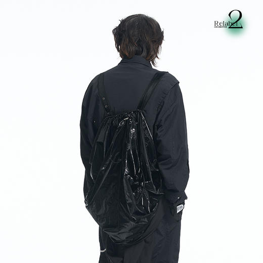 RELABEL 21AW黑色几何切割深蓝撞色线多层次铆钉宽松梭织夹克外套 商品图3