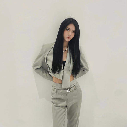 NEWA PROJECT 原创不规则心机小外套高腰直筒开叉直筒裤西装套装 商品图0