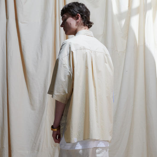 EAFINETAL.2021SS新款拼接纯色撞色设计纯棉宽松休闲上衣短袖衬衫 商品图3