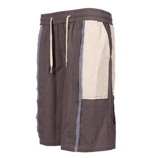 RELABEL 21SS 多层次破坏白蓝灰撞色拼接宽松休闲短裤 商品图3