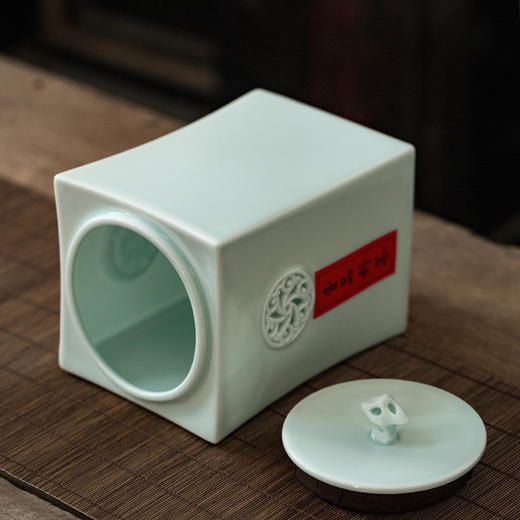 中号一品双灌装 陶瓷茶叶罐创意粉罐家用茶叶包装密封罐防潮储物罐礼盒装 商品图3