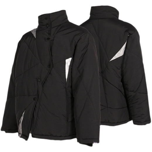 RELABEL 21AW 3M新雪丽认证黑纱pvc双层面料拼贴透明露棉棉服 商品图4