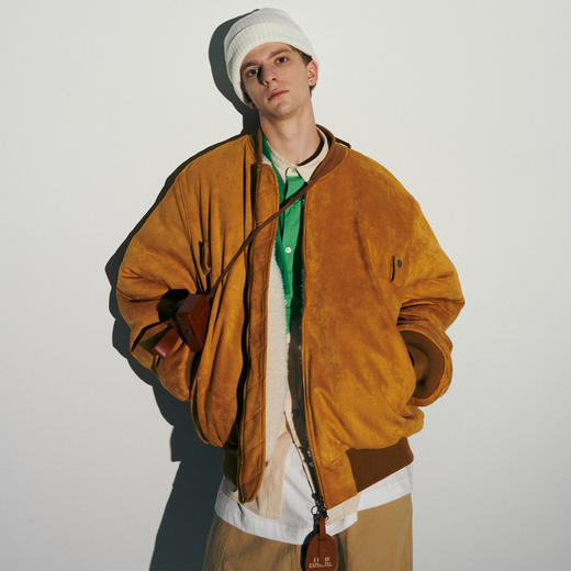 EAFINETAL.21AW新款仿麂皮羊羔绒内胆图案刺绣设计加厚外套夹克 商品图0