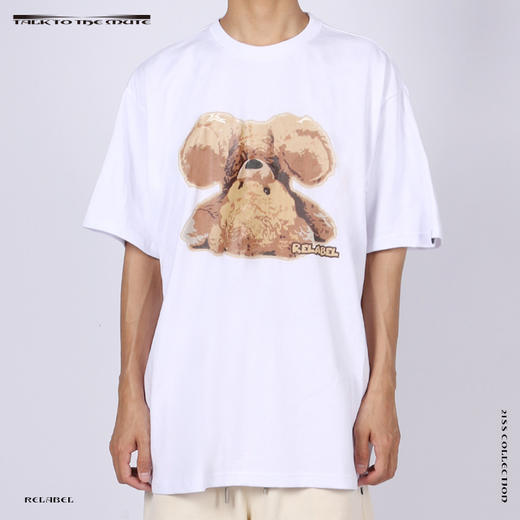 RELABEL 21SS主题趣味可爱毛绒泰迪熊印花双色高克重宽松TEE恤 商品图3