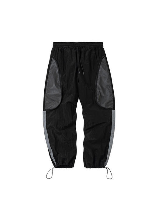 ENSHADOWER隐蔽者网洞拼接抽绳束脚裤男潮牌宽松反光条薄款休闲裤 商品图2