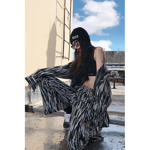 RELABEL 21SS定织未来感条纹毛料宽松衬衣外套 商品图2