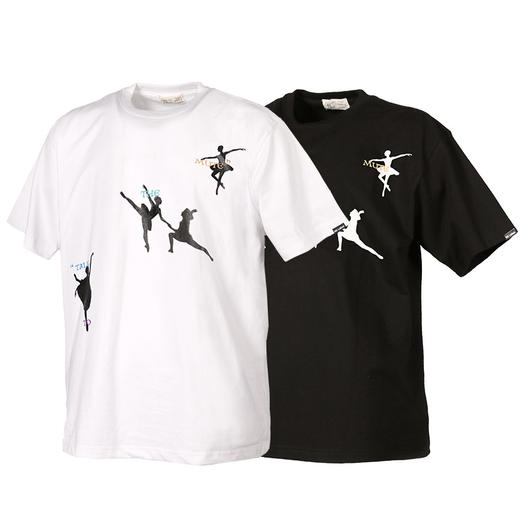 RELABEL 21SS主题字体芭蕾舞者剪影印花双色高克重圆领宽松TEE恤 商品图4