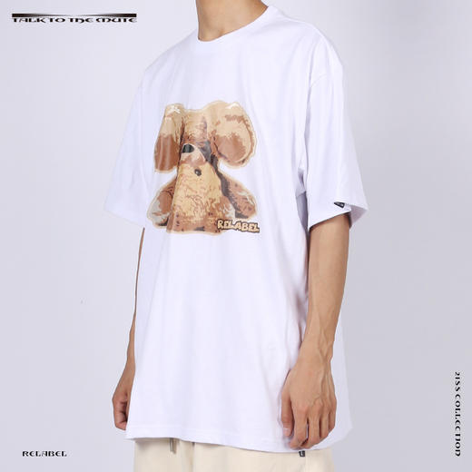 RELABEL 21SS主题趣味可爱毛绒泰迪熊印花双色高克重宽松TEE恤 商品图2