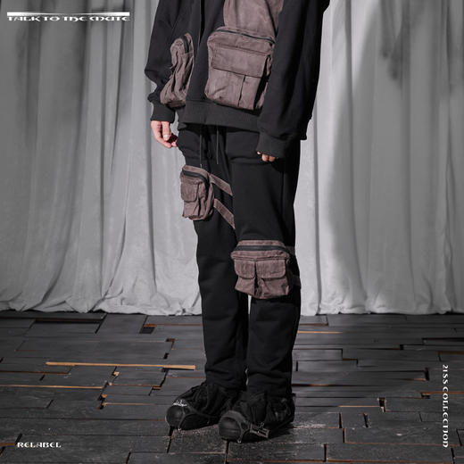 RELABEL 21SS 蜡染做旧工艺战术多口袋拼接帆布卫裤 商品图3