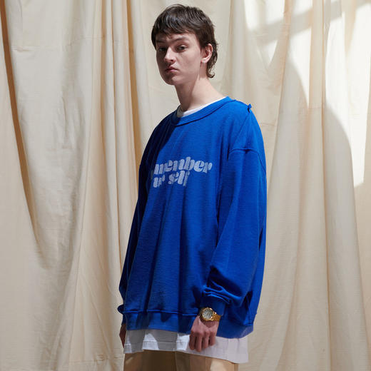 EAFINETAL.21SS新款双面穿印花设计做旧纯棉宽松休闲套头上衣卫衣 商品图3