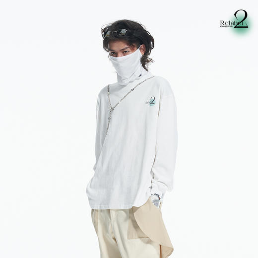 RELABEL 21AW 主题字体概念几何圆形撞色印花宽松圆领长袖T恤 商品图1