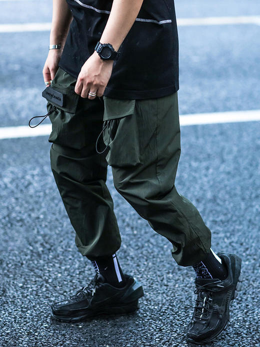 ENSHADOWER隐蔽者潮牌皱感工装抽绳束脚裤男宽松休闲工装裤长裤 商品图1